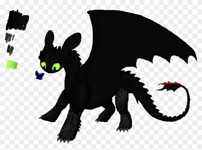 Toothless With A Butterfly - Dragon Clipart