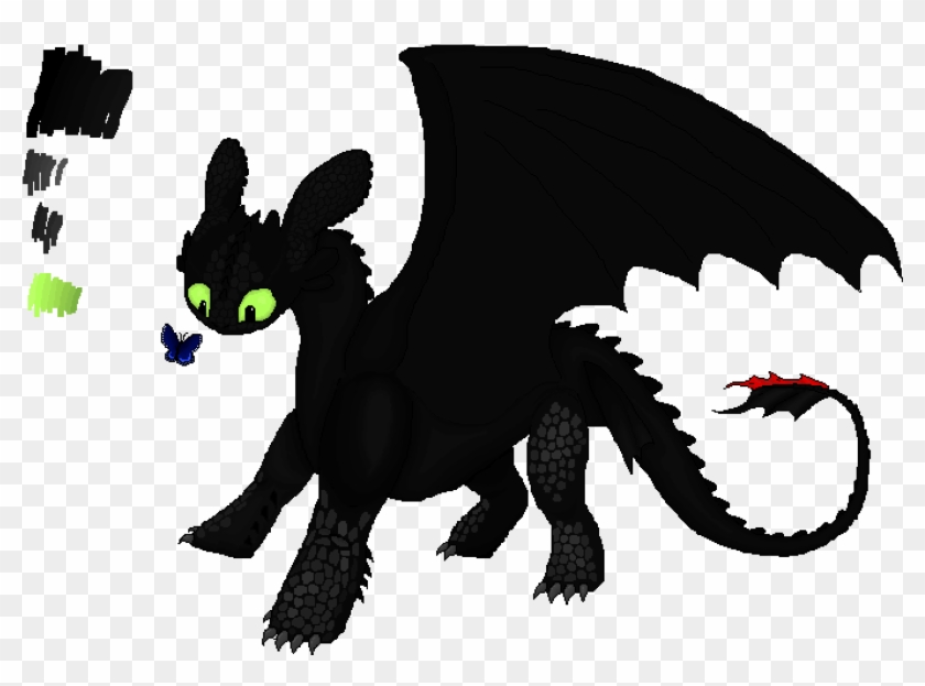 Toothless With A Butterfly - Dragon Clipart #1393805