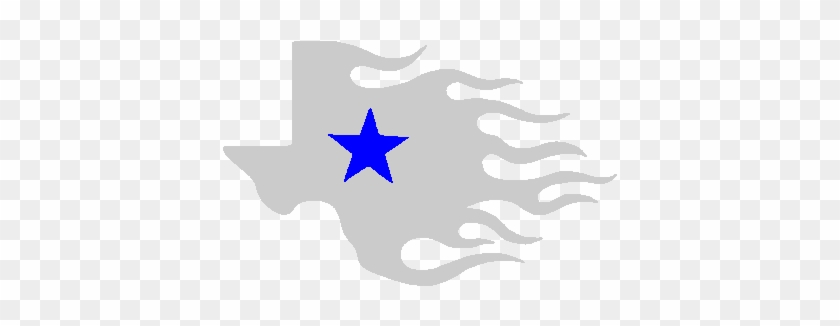 Silver/white Texas Star Flame 4 X 2 1/2" Reflective - Texas Star Clipart #1394320