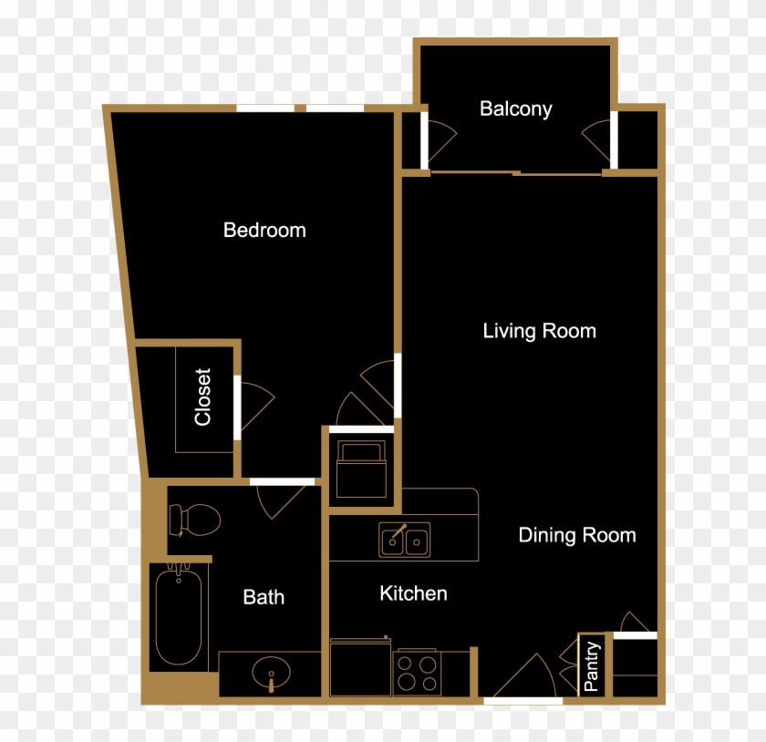 One Bedroom - A4 - Graphic Design Clipart