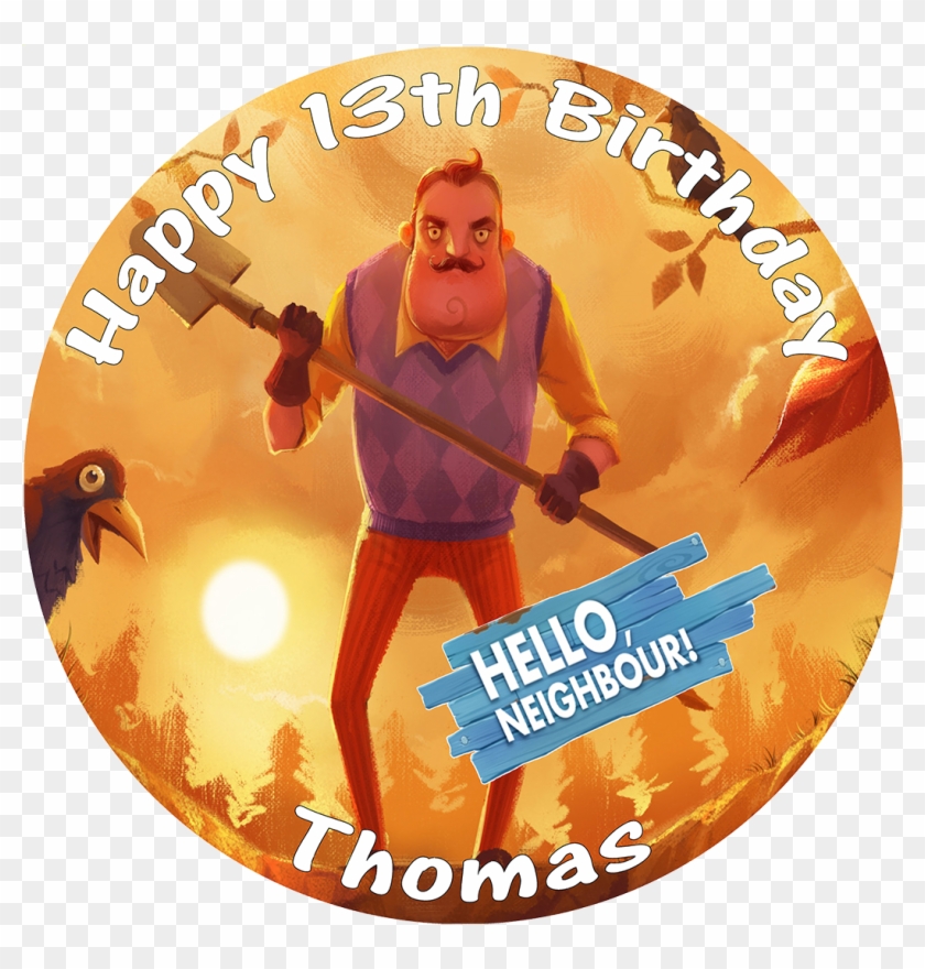 Hello Neighbor Edible 8" Personalised Round Birthday - Albion Boys And Girls Club Clipart