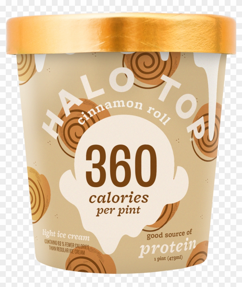 Halo Top Cinnamon Roll Ice Cream, 1 Pint - Halo Top Pumpkin Pie Clipart #1396126