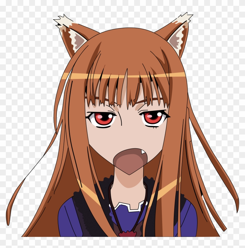 Anime Spice And Wolf , Png Download - Holo Spice And Wolf Face Clipart #1396425