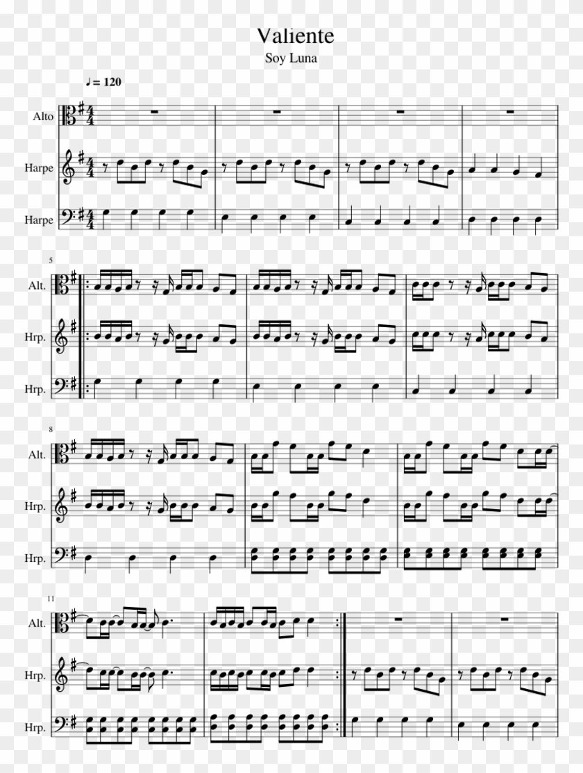 Valiente - Partitura Valiente Soy Luna Clipart