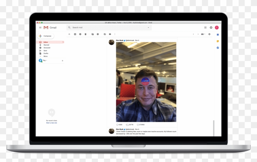Gmail Elon Musk Twitter - Multimedia Software Clipart