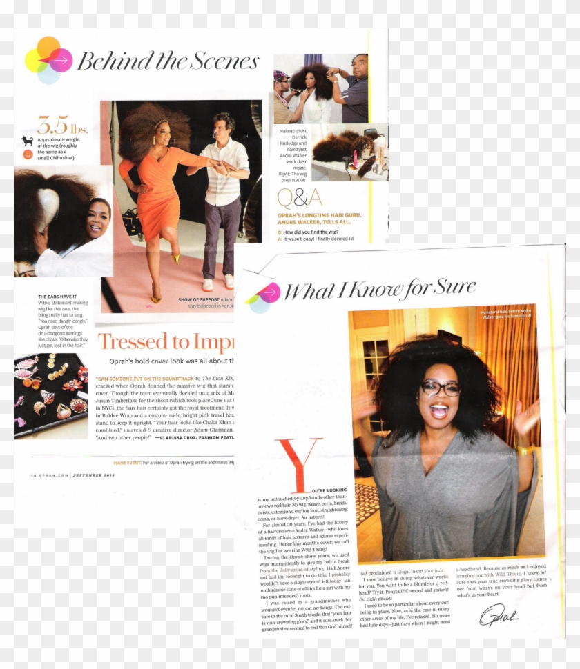 Oprah Hair O Mag Sept - Behind The Scenes Magazine Cover Clipart