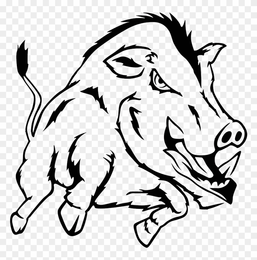 Hunting In Bulgaria - Wild Hog Black And White Clipart #1398503