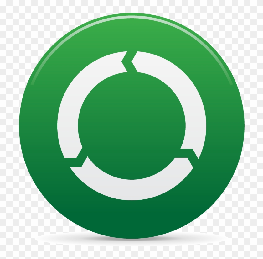 Icon Of Recycle On Button - Circle Clipart #1398959