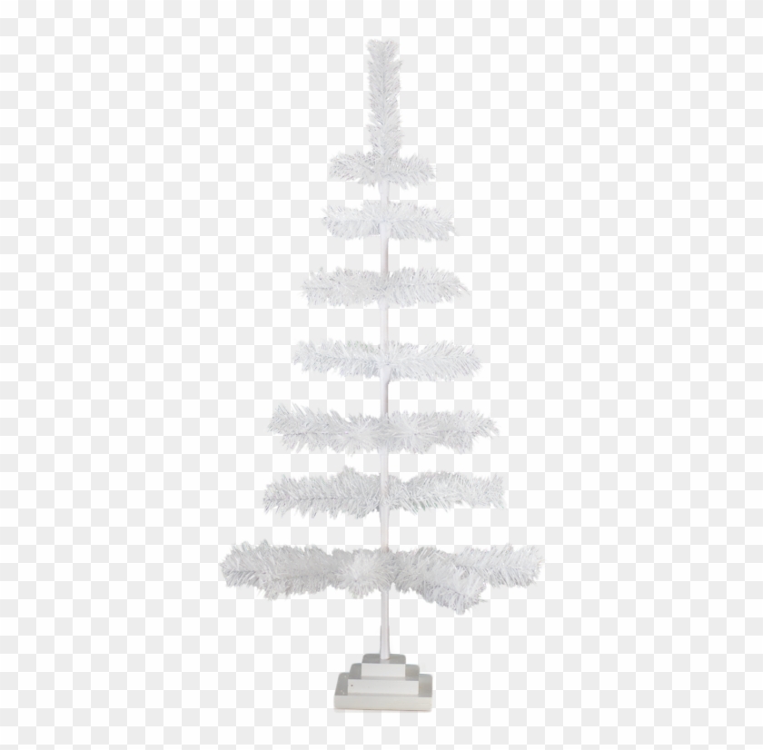 36'' White Christmas Feather Tinsel Tree Decorative - Christmas Tree Clipart #1399017