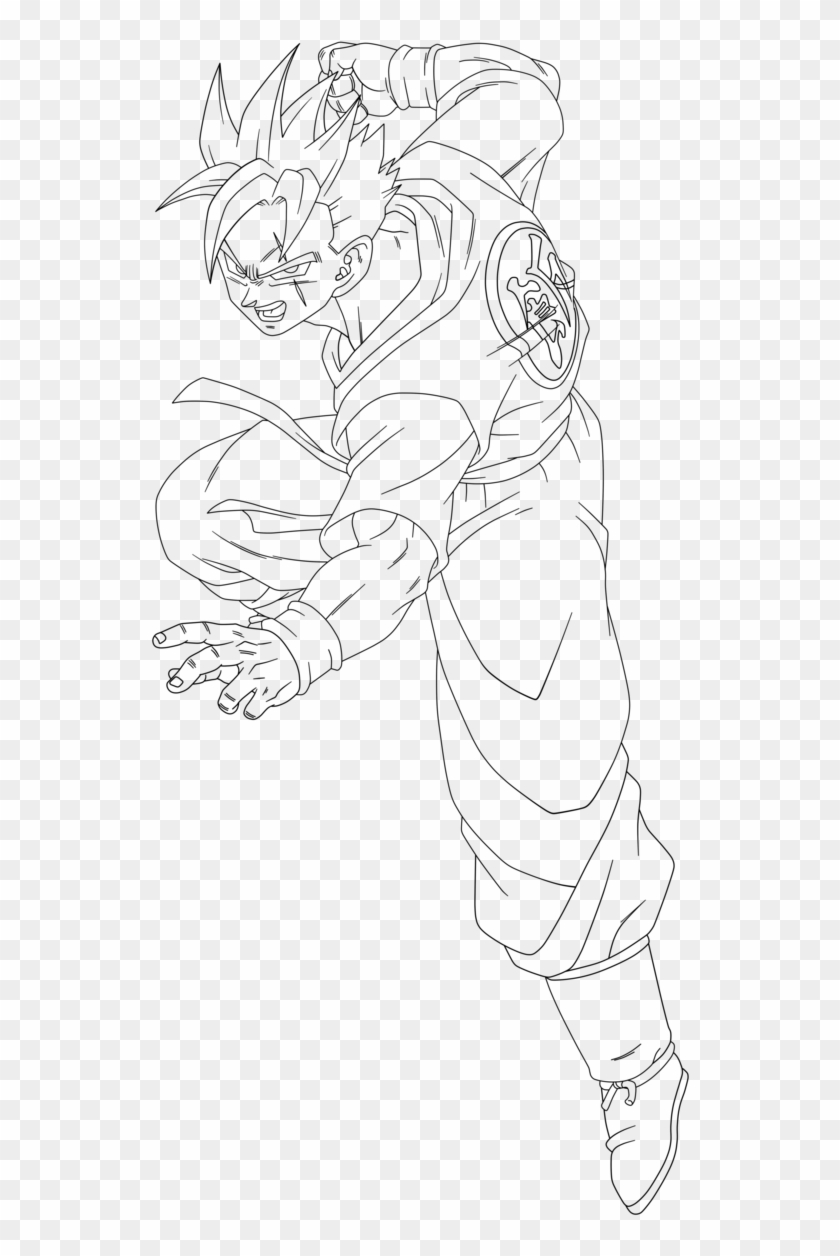Dragon Ball Coloring Pages Future Trunks And Gohan - Line Art Clipart #1399367