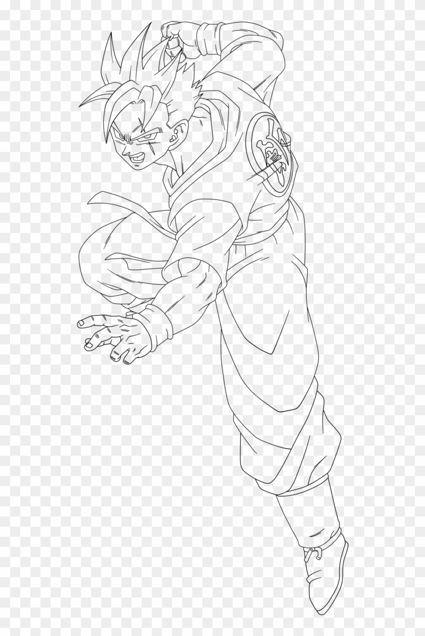 Dragon Ball Coloring Pages Future Trunks And Gohan - Line Art Clipart