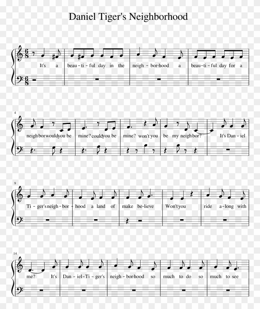 Daniel Tiger S Neighborhood - Daniel Tiger Piano Sheet Music Clipart