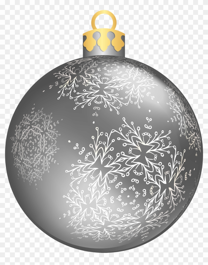 Silver Christmas Ball Png Clipart - Transparent Christmas Ornaments Png #140633