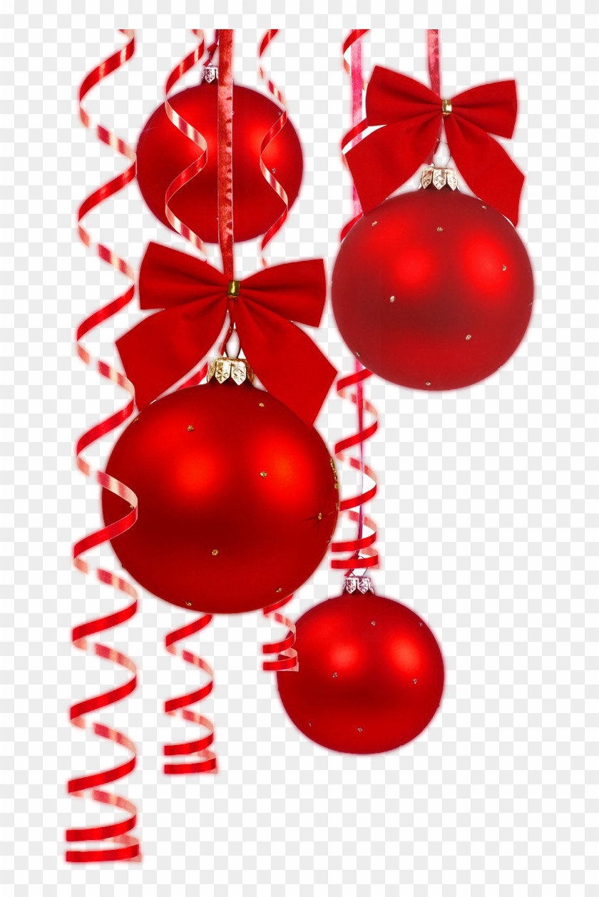 Red Christmas Ball Hanging Design - Red Christmas Ball Balls Clipart