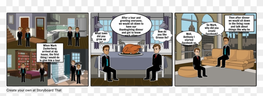 Thanksgiving With Mark Zuckerberg - Cartoon Clipart