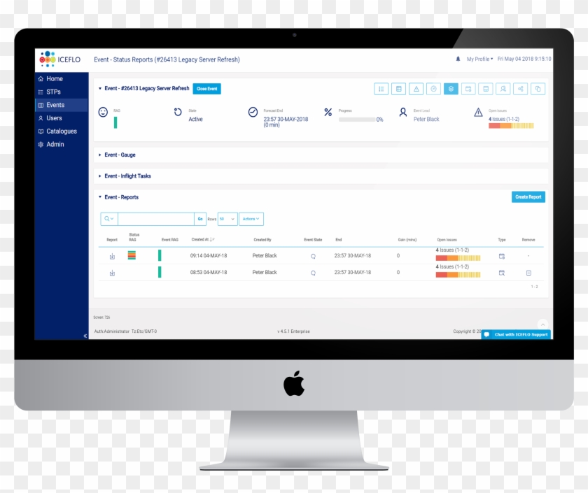 Event List Reports Screen - Imac Png Clipart #141642