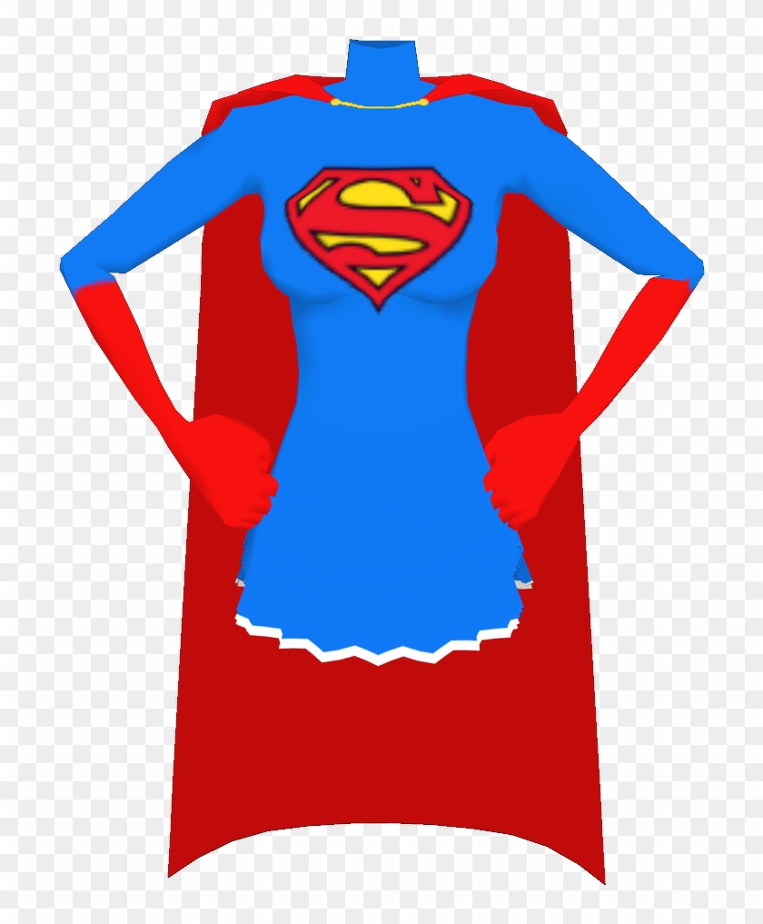 Supergirl Beta Top Cape Gloves Front - Cape Front Png Clipart #142395