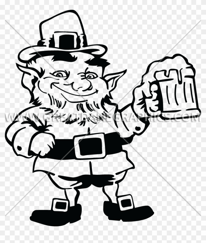 Clip Transparent Library Cheers Production Ready Artwork - Leprechaun Black & White - Png Download #142680