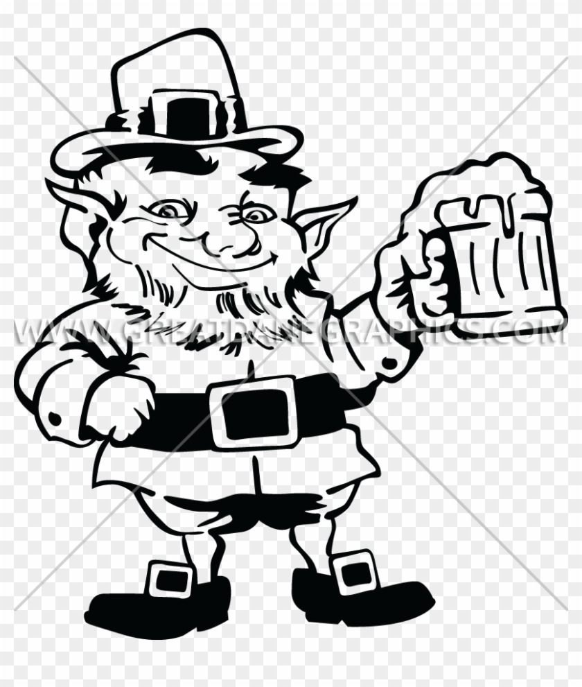 Clip Transparent Library Cheers Production Ready Artwork - Leprechaun Black & White - Png Download