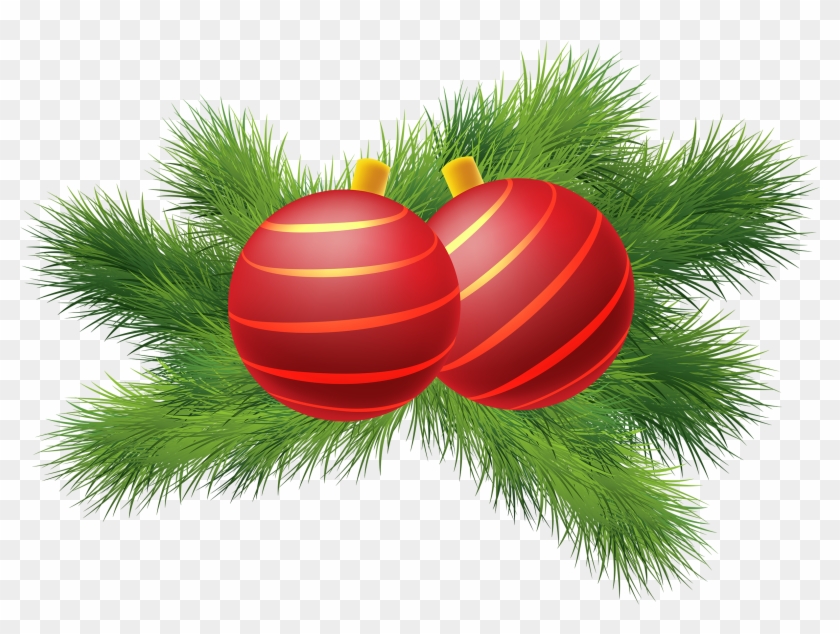 Christmas Decor With Red Christmas Balls Png Clipart - Green Christmas Balls Png Transparent Png