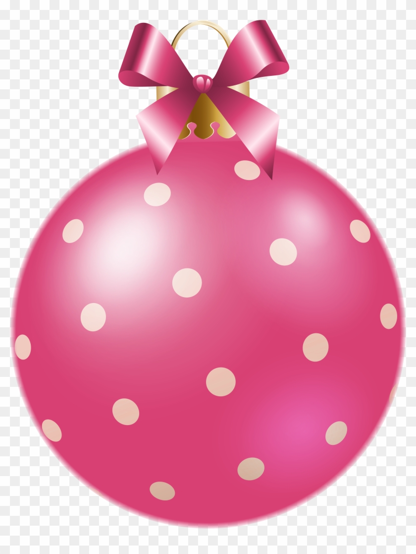 Pink Christmas Ornaments Clipart - Png Download
