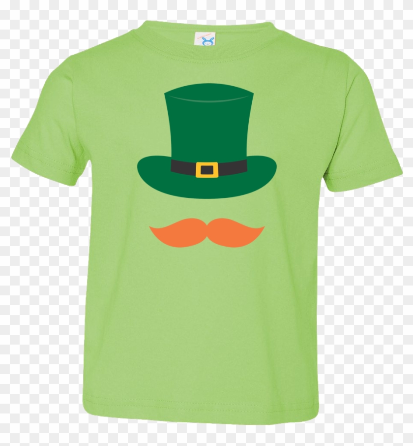 Kids Leprechaun Hat And Mustache - Active Shirt Clipart