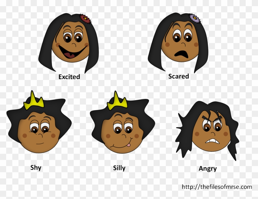 Cartoon Faces Emotion - Same Person With Different Emotions Clipart - Png Download