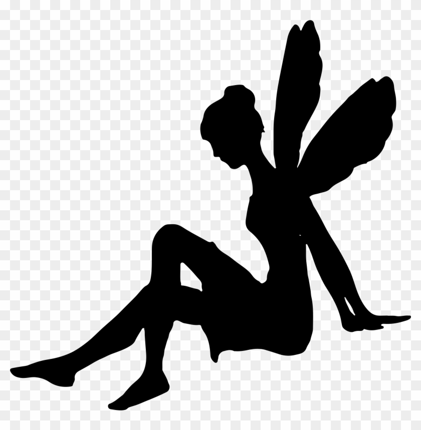 Female Fairy Relaxing Silhouette Icons Png - Fairy Silhouette No Background Clipart