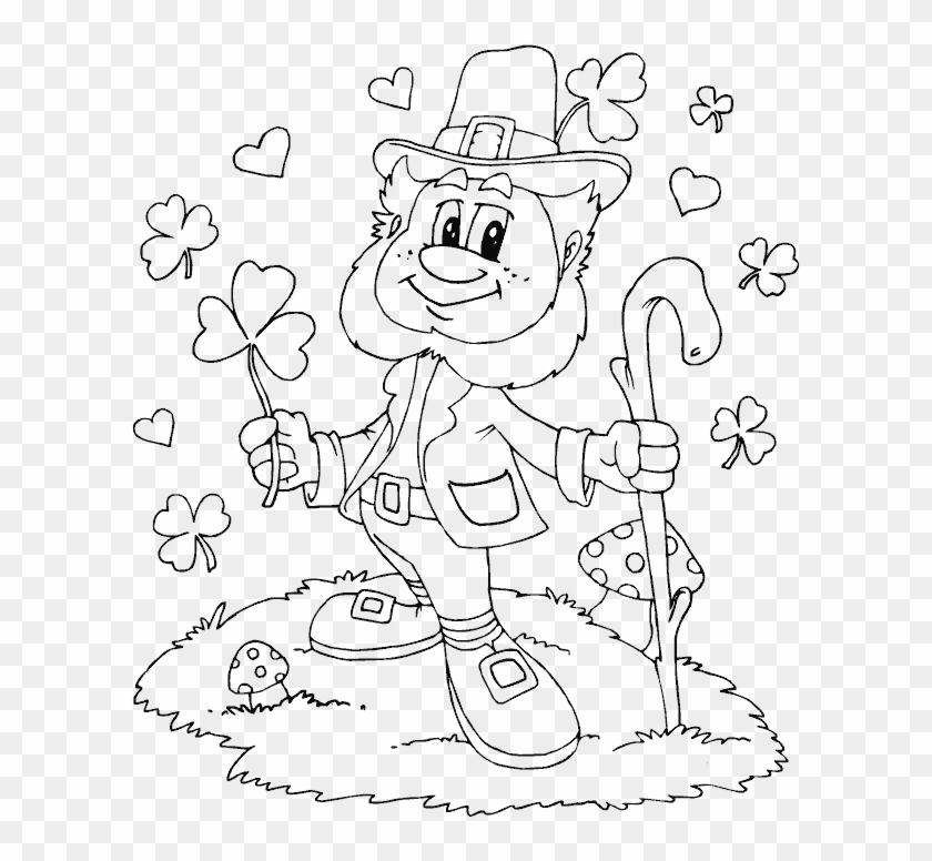 Coloring Pages Of Leprechaun - St Patricks Day Colouring In Sheets Clipart #143801