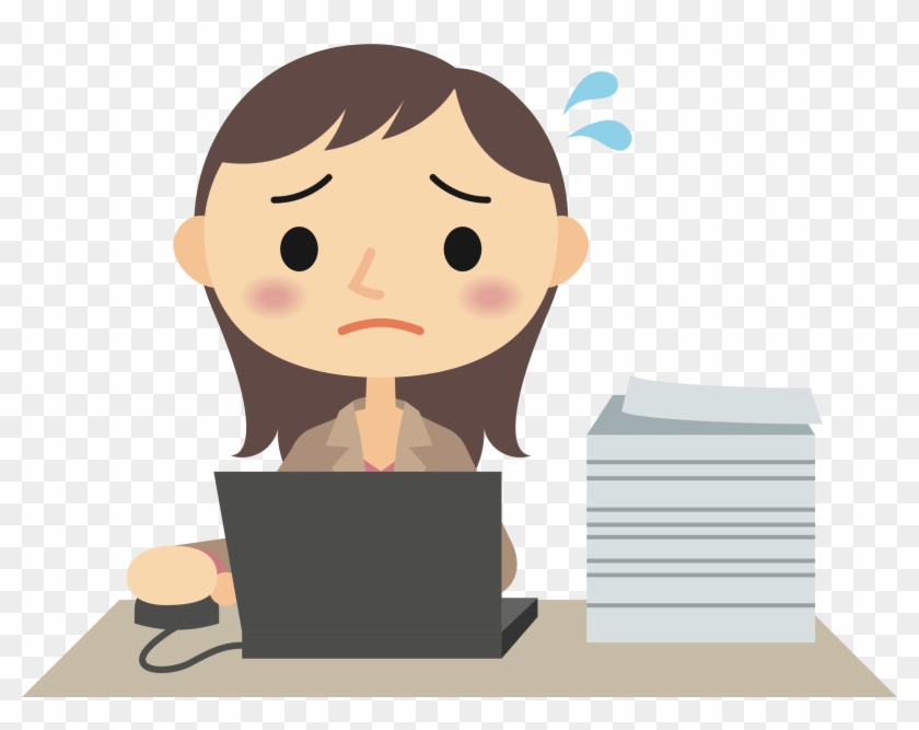Sad Png Girls Typing On Computer Cartoon Clipart 144064 Pikpng