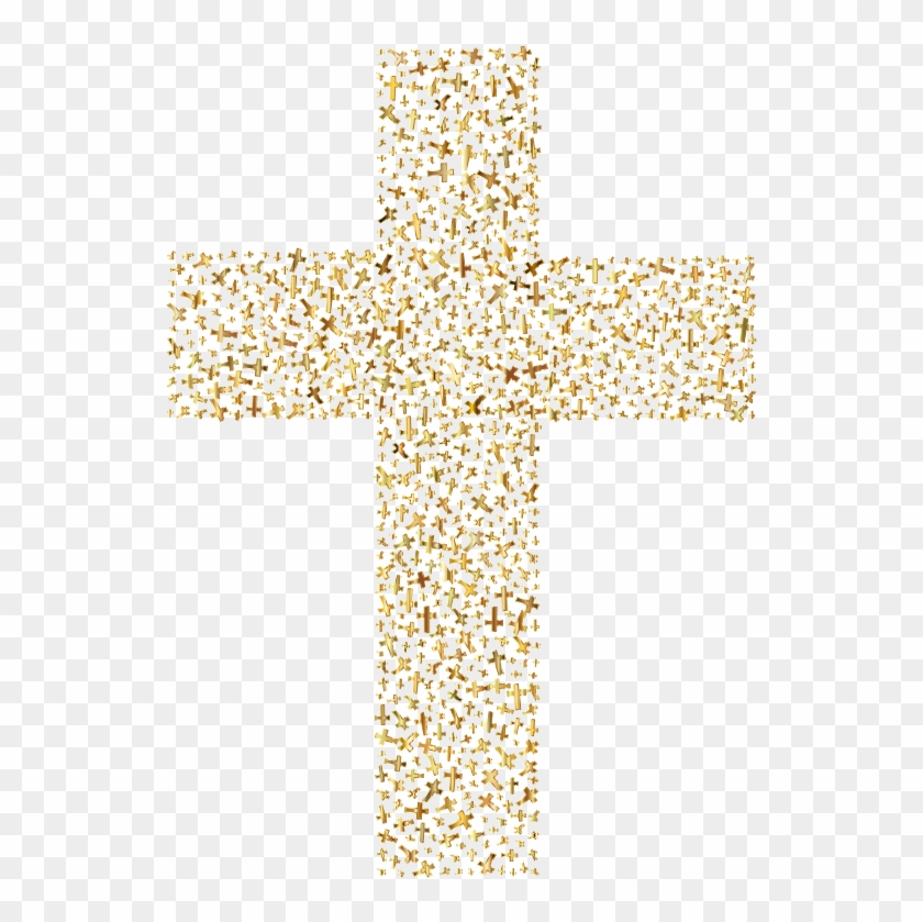 Gold Cross Fractal Vector Free Stock - Gold Cross Clipart Png Transparent Png #144208