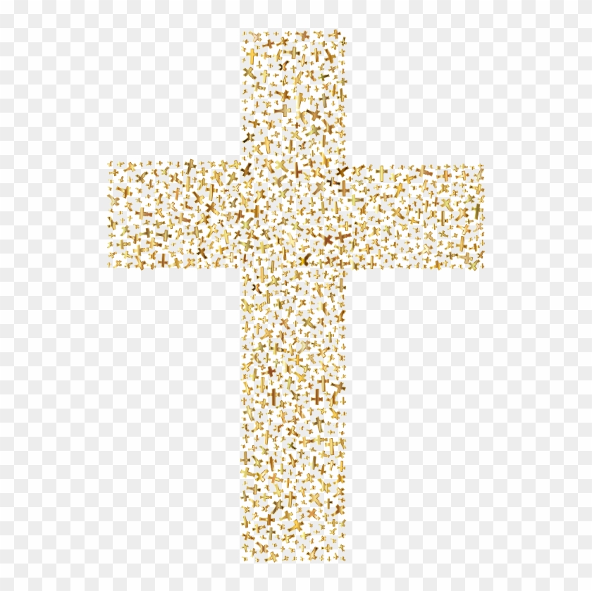 Gold Cross Fractal Vector Free Stock - Gold Cross Clipart Png Transparent Png