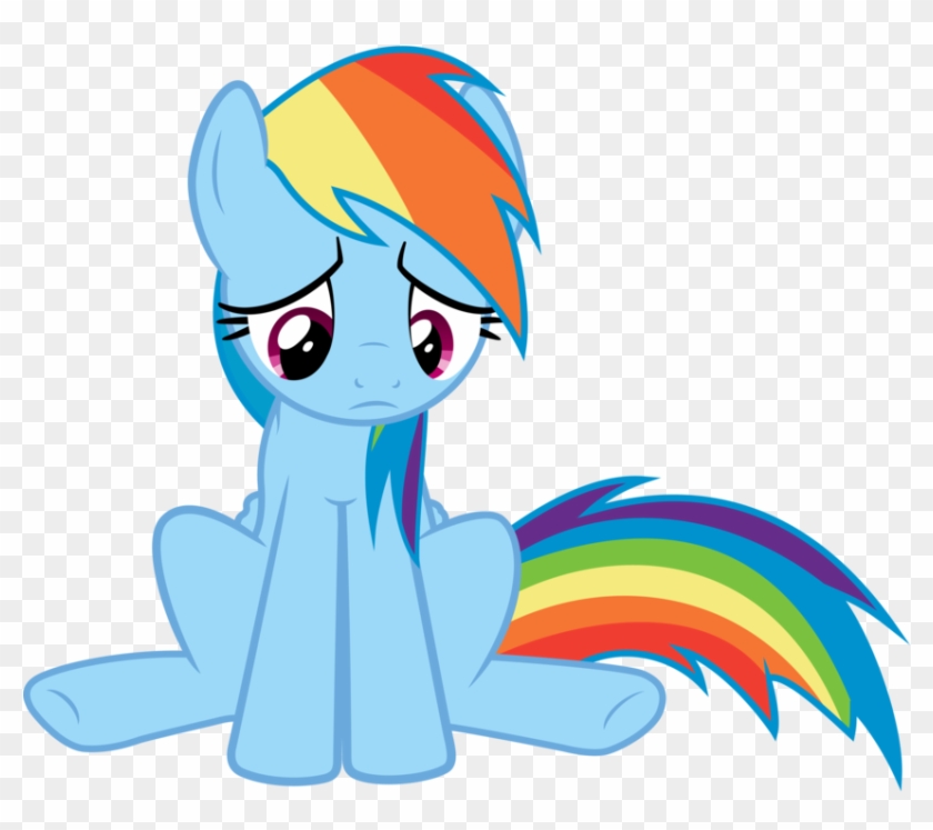 Unicorn Vector Rainbow - Rainbow Dash Sad Vector Clipart #144540