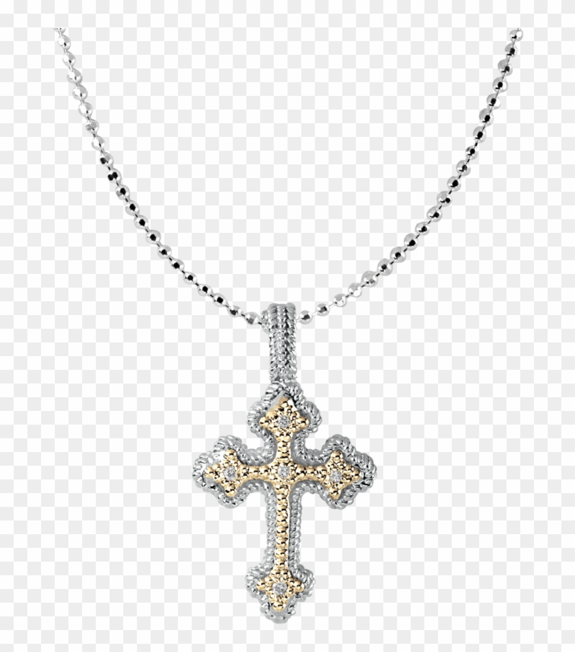 14k Gold & Sterling Silver Cross Necklace - South Indian Small Mangalsutra Design In Gold Clipart #144587