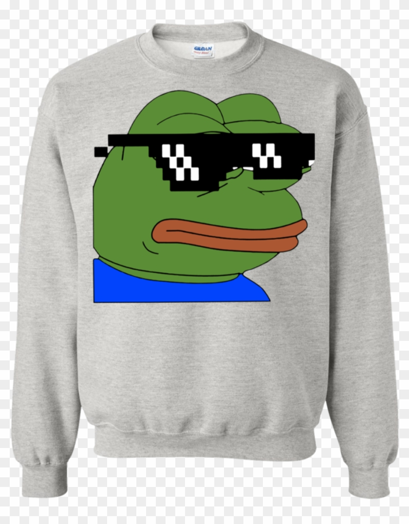 Pepe Thug Life Glasses Sweatshirt - Stranger Adidas Sweatshirt Clipart #144604