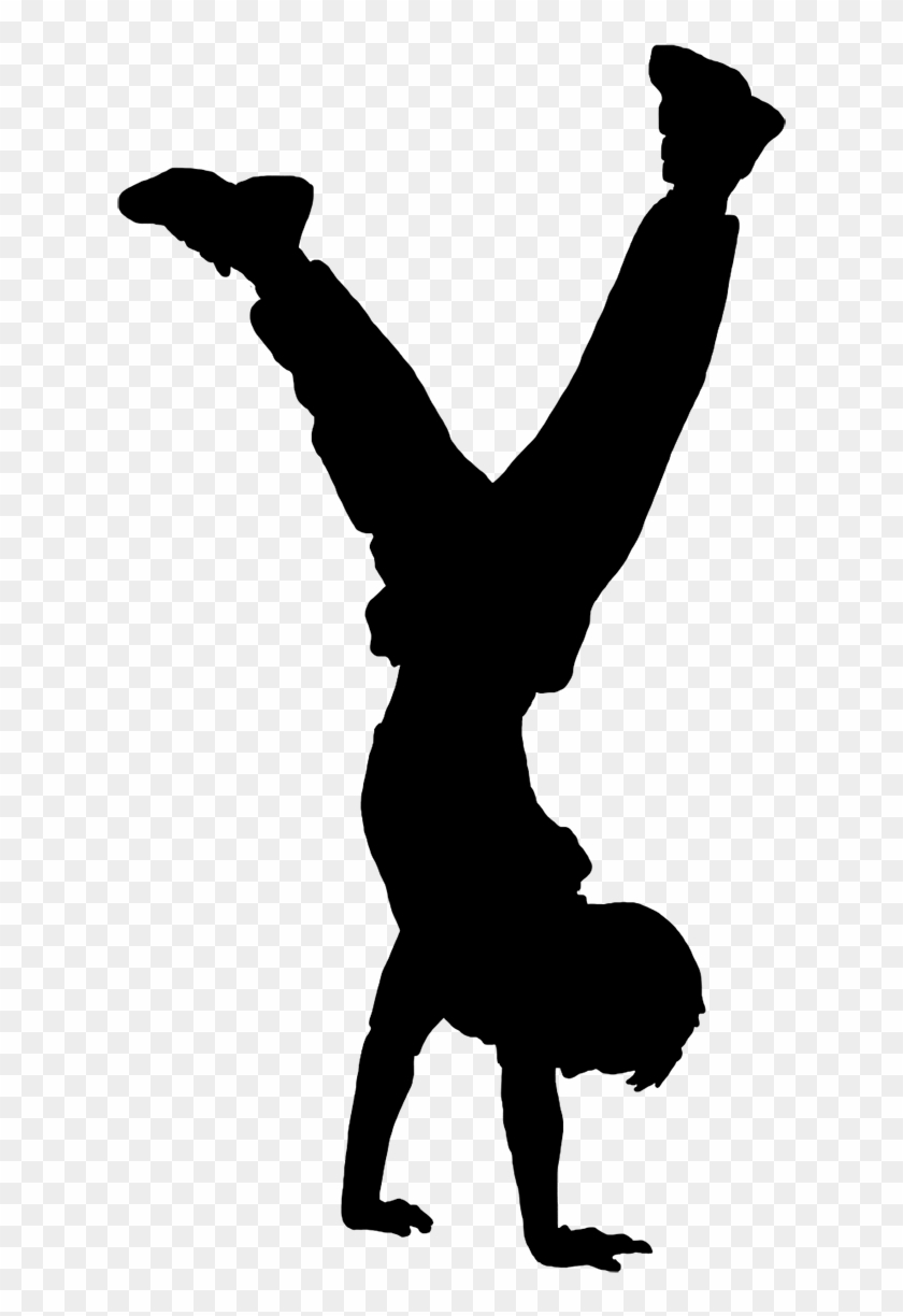 Beautiful Silhouettes Of Children - Kid Handstand Silhouette Clipart