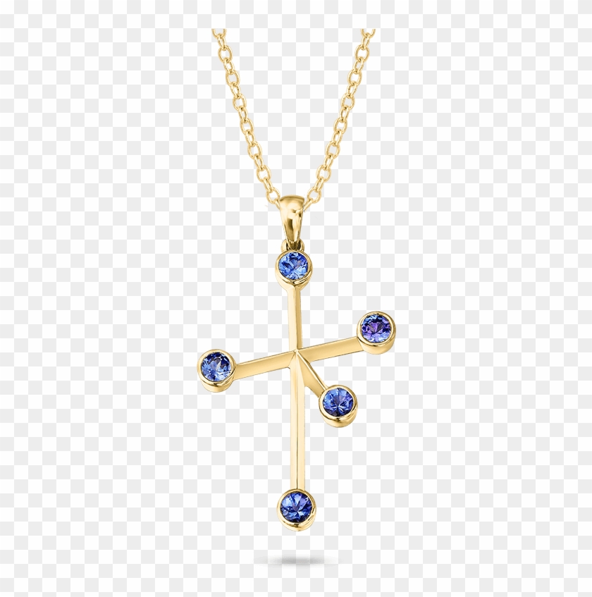 Southern Cross Tube Set Tanzanite Yellow Gold Pendant - Locket Clipart