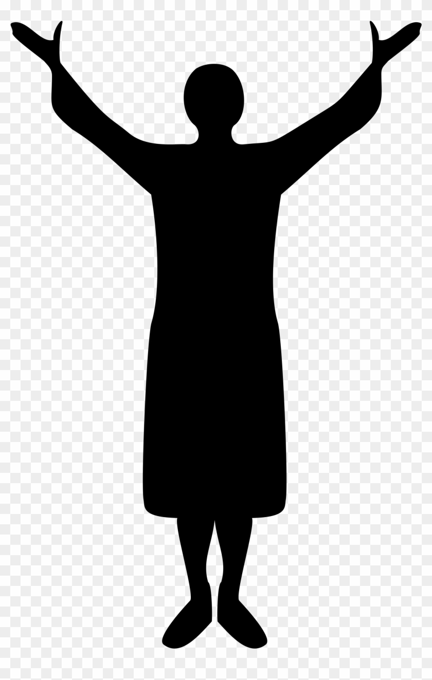 And Worship Vector Free Download Black - Person Praising Silhouette Png Clipart