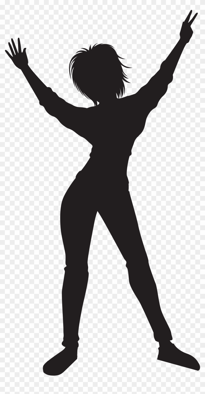 Dancing Girl Silhouette Png Clip Art Image - Transparent Silhouette Girl Dance Png