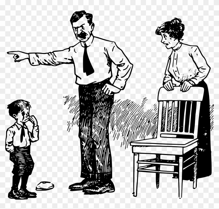 Anger Angry Dad - Angry Father Clipart Black And White - Png Download