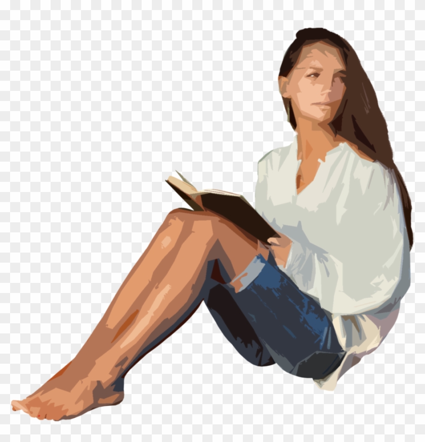 Sitting Woman Free Png Image - People Laying Down Png Clipart #145797