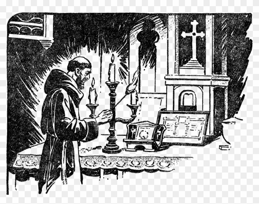 Weirdtalesv36n2pg043 Priest And Candles - Illustration Clipart