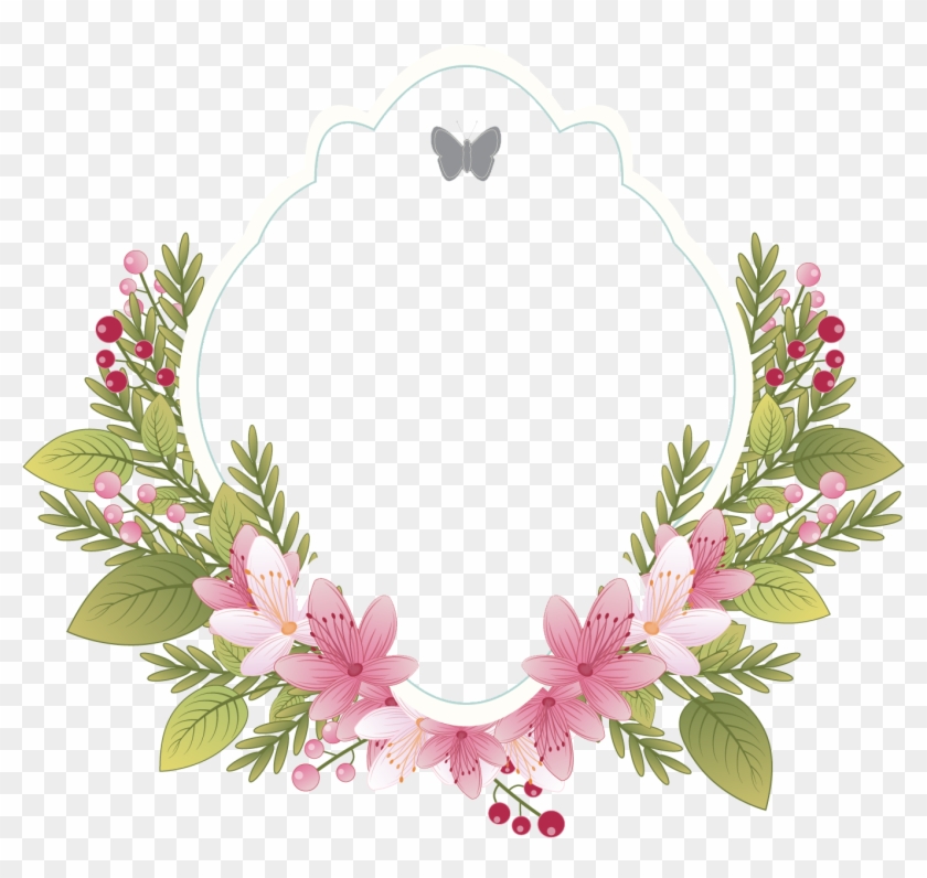 Flower Clothing Picture Wedding Invitation Label - Floral Border For Wedding Invitation Clipart