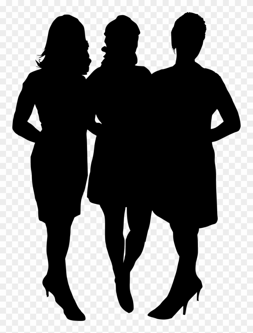 Transparent Silhouette Crowd Stock Photos Royalty Free,free - Girl Group Silhouette Clipart #146297