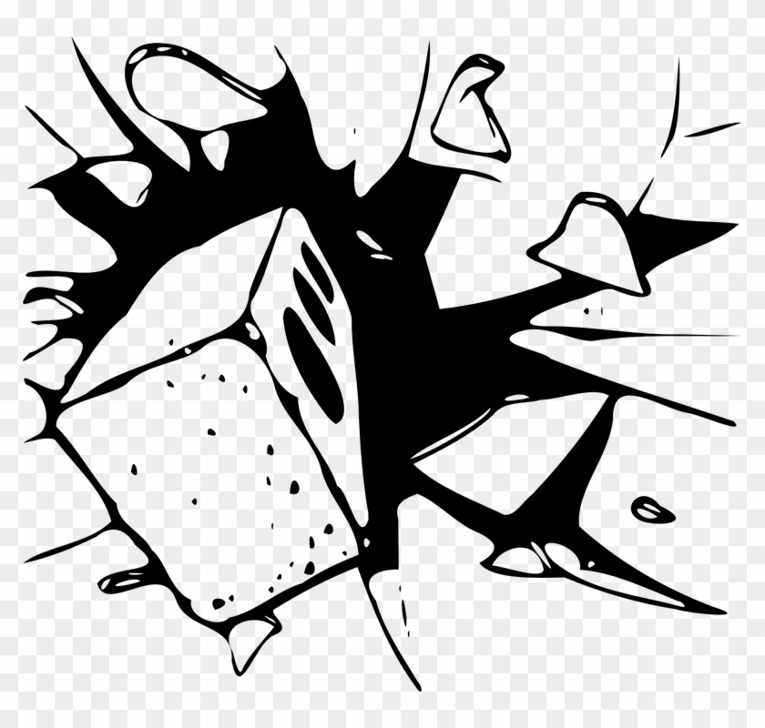 Damage Glass Png Image - Brick Through Window Clipart
