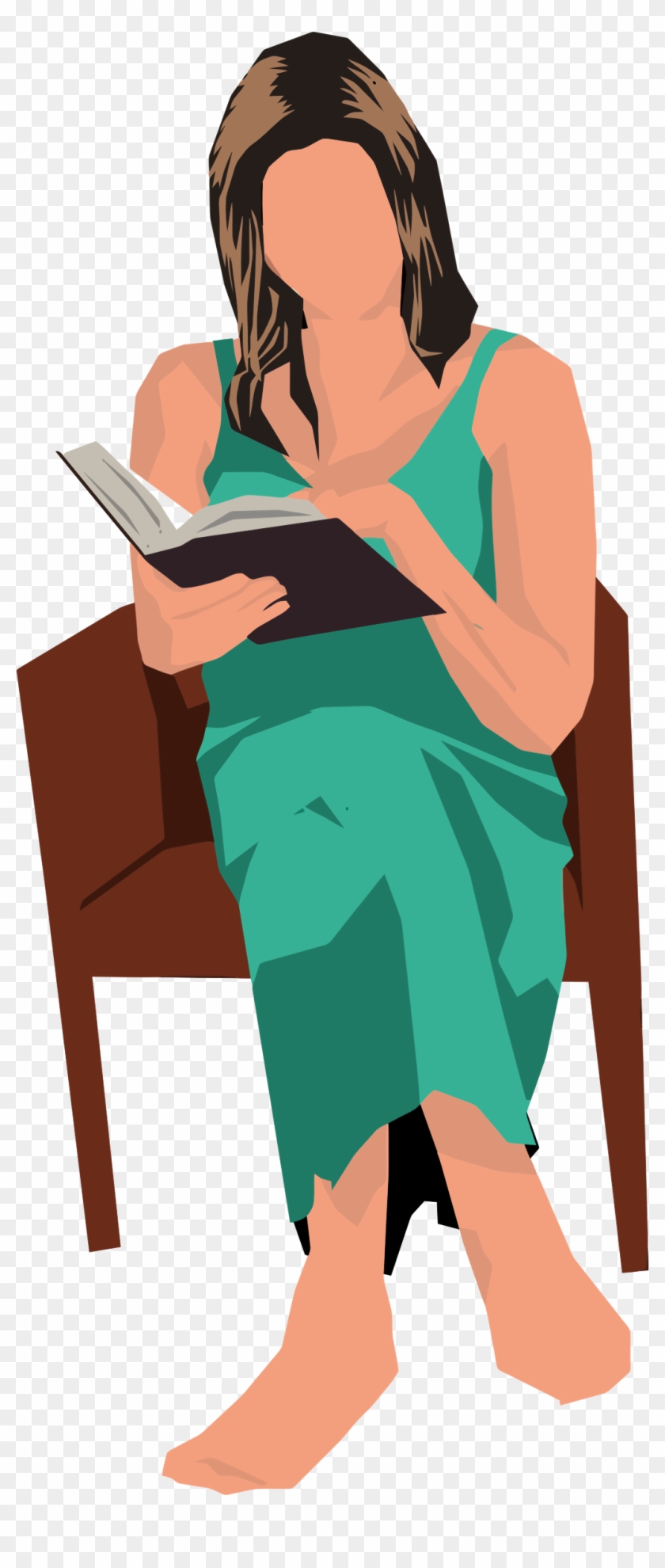 Woman Sitting In Chair Reading Picture Library - Person Sitting In Chair Clip Art - Png Download #146451