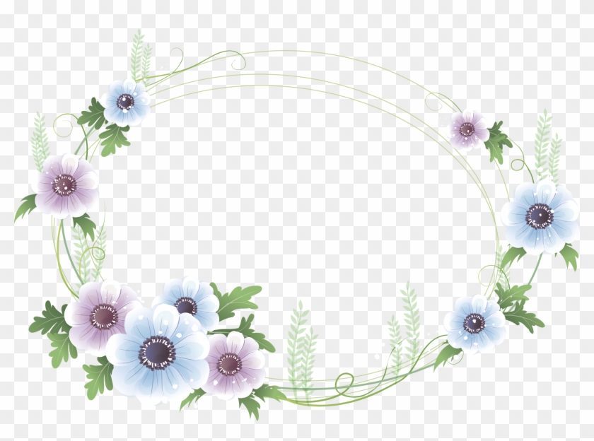 Oval Floral Frame - Floral Oval Frame Png Clipart #146503
