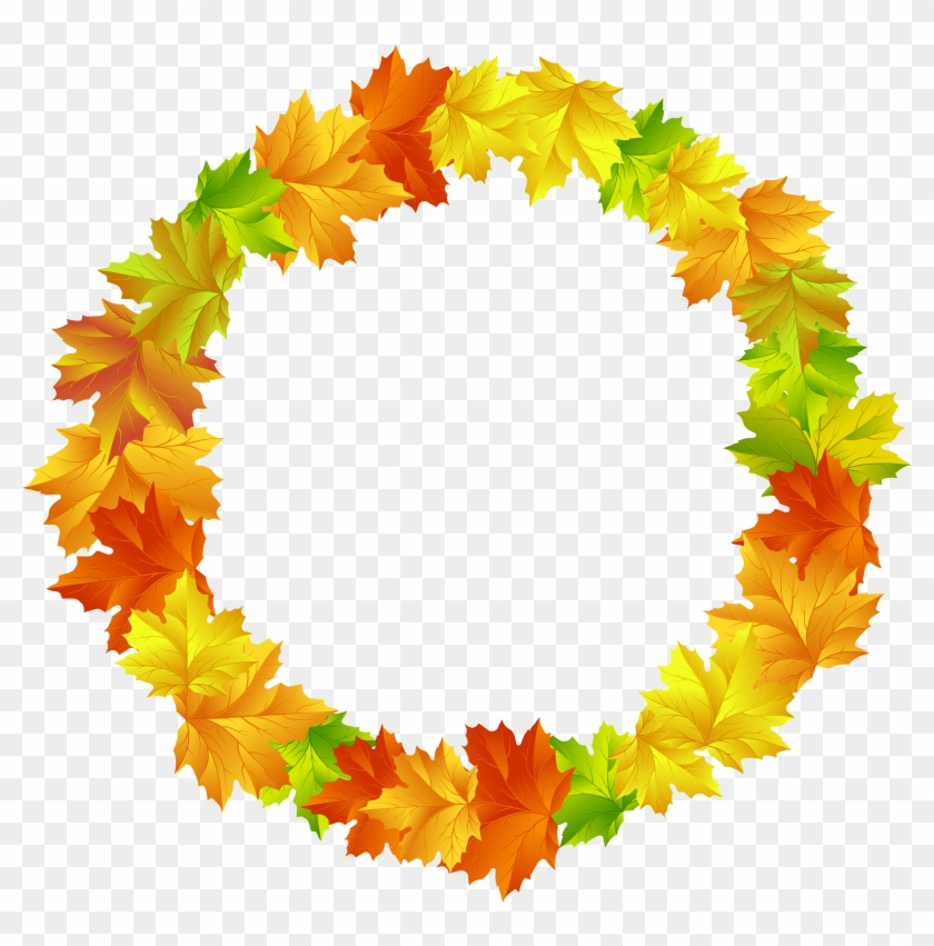 Free Png Fall Leaves Round Border Frame Png Images - Fall Leaves Circle Transparent Clipart