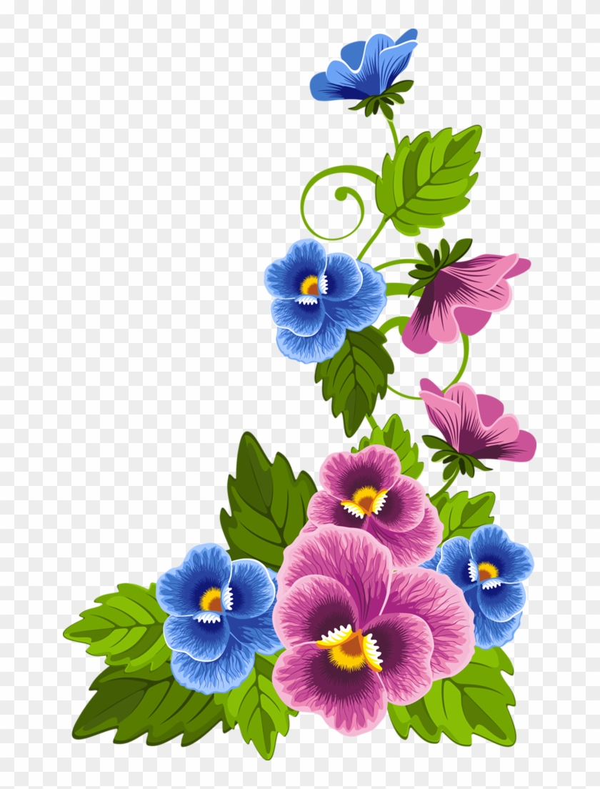 Pansy Clipart Floral Frame - Cartoon Flower Vines Png Transparent Png