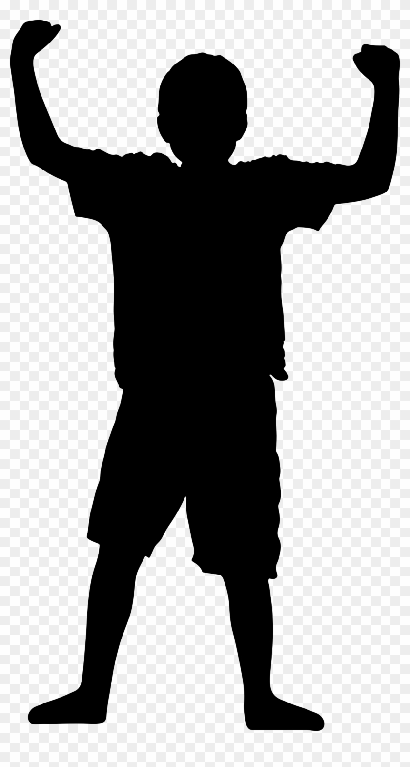 Clipart Victory Boy Silhouette Rh Openclipart Org Body - Silhouette Boy Clipart - Png Download